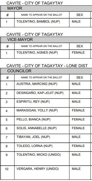 mayor in tagaytay|LIST: Tagaytay City, Cavite Candidates for Mayor, Vice.
